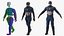 Superheroes Rigged Collection 3D model