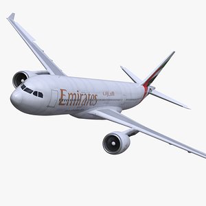 3D Emirates Airline Commercial Aircraft Airbus A330-200 Rigged