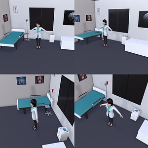 3D Low Poly Doctor Female Character model