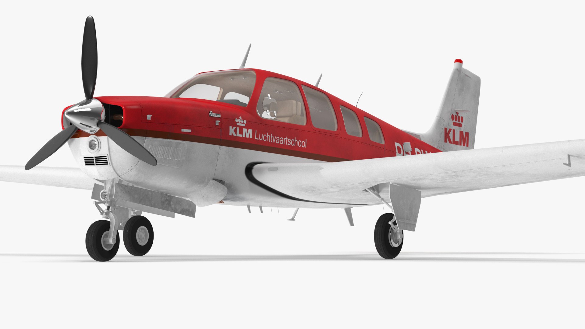 Light Aircraft Beechcraft Bonanza G-36 KLM 3D model preview