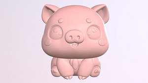 Cute pig basemesh 3D model