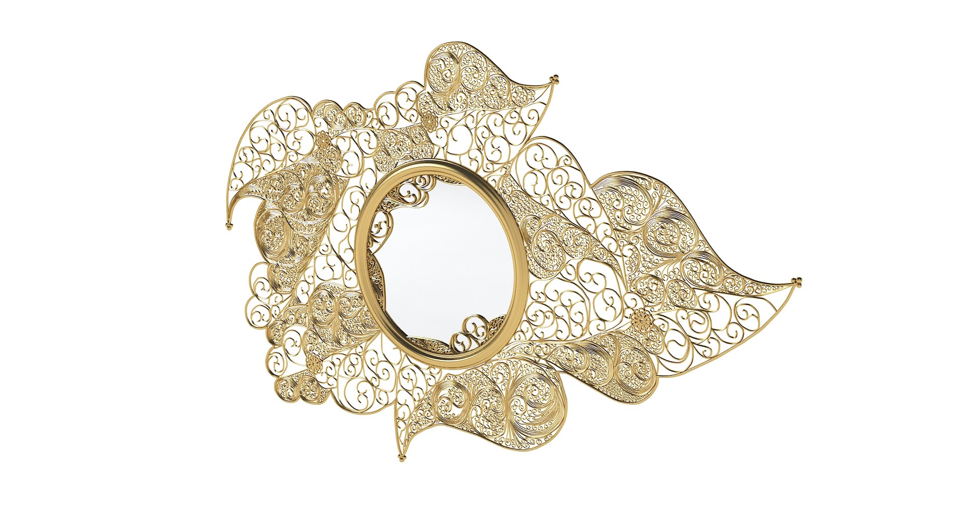 Boca Lobo Filigree Wall Mirror 3D Model - TurboSquid 1153820