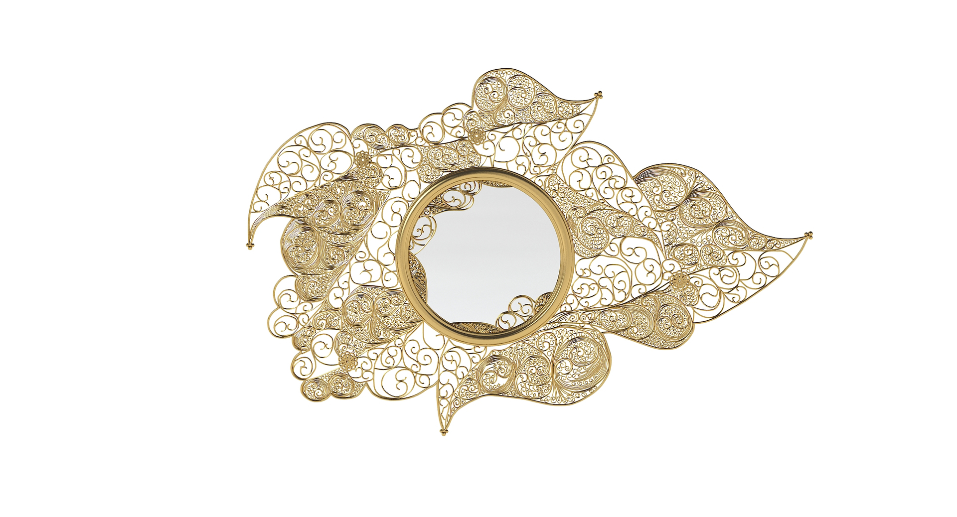 Boca Lobo Filigree Wall Mirror 3D Model - TurboSquid 1153820