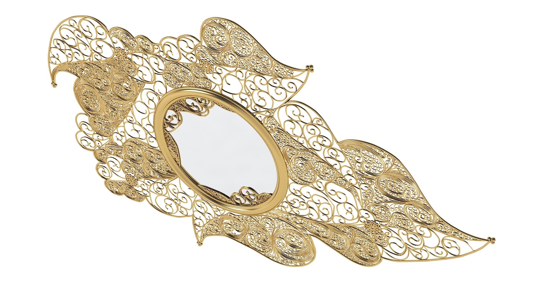 Boca Lobo Filigree Wall Mirror 3D Model - TurboSquid 1153820