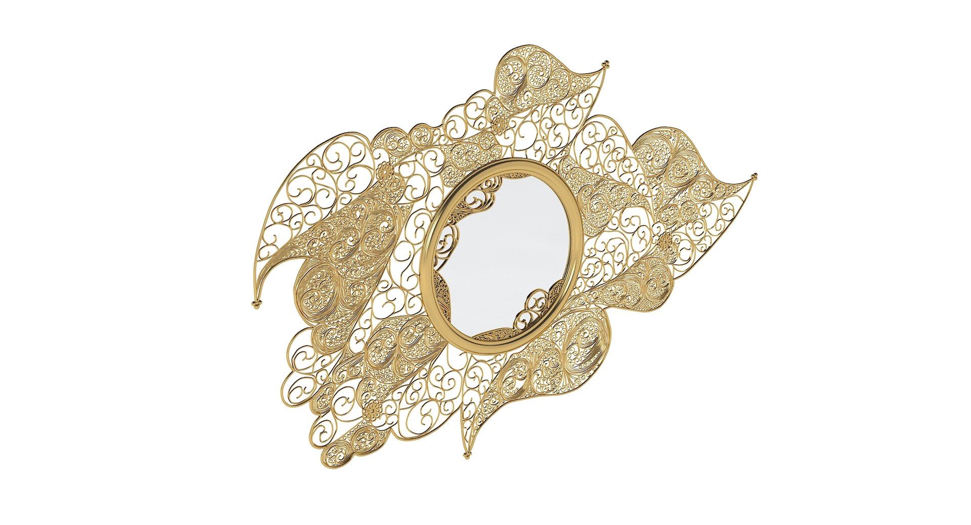 Boca Lobo Filigree Wall Mirror 3D Model - TurboSquid 1153820