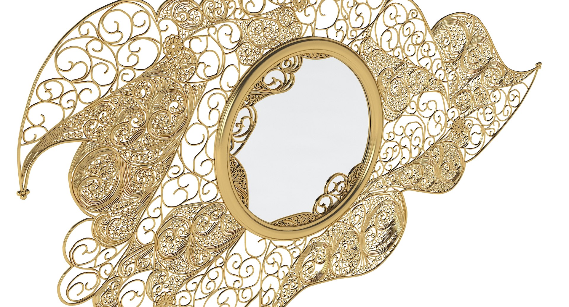 Boca Lobo Filigree Wall Mirror 3D Model - TurboSquid 1153820