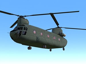 ch-47 chinook helicopter 3d max