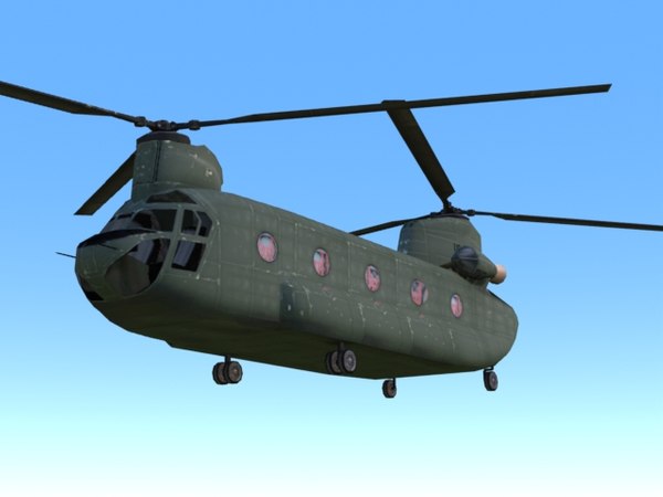 Ch-47 Chinook Helicopter 3d Max