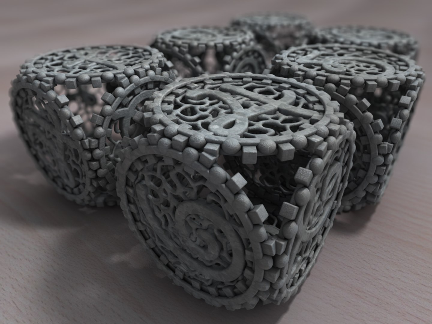 Filigree Dice Cube 3d C4d
