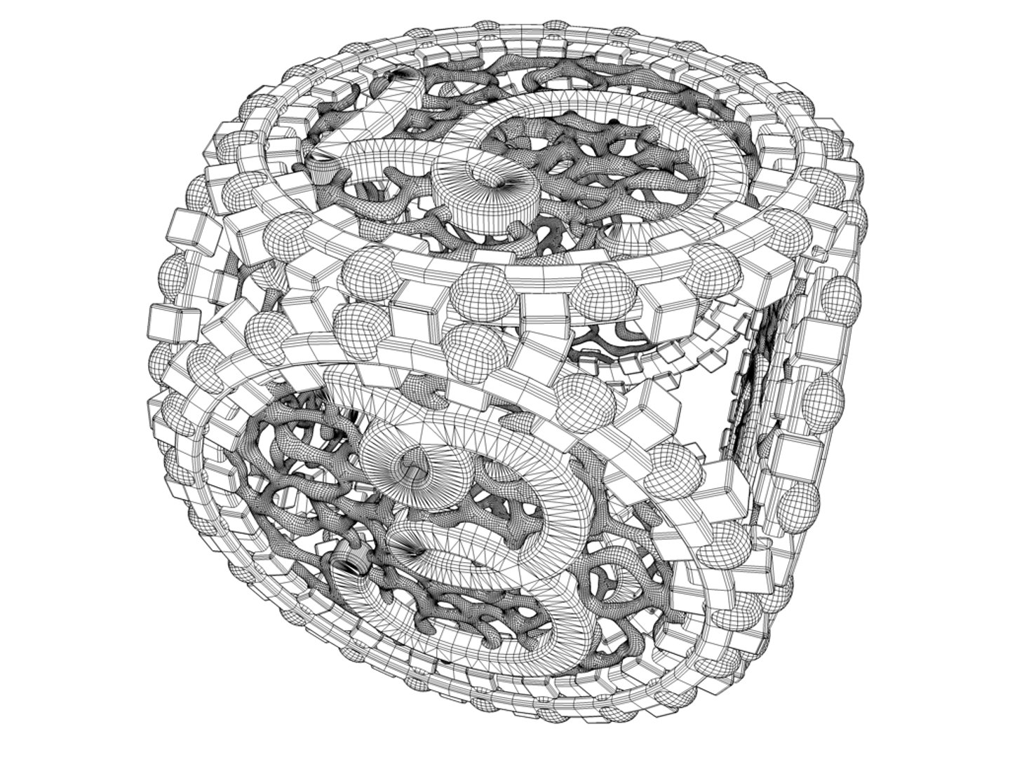 Filigree Dice Cube 3d C4d