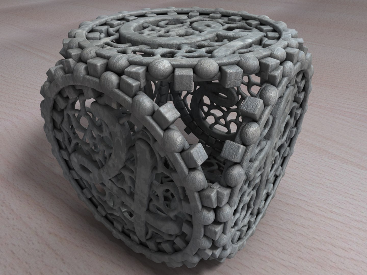 Filigree Dice Cube 3d C4d