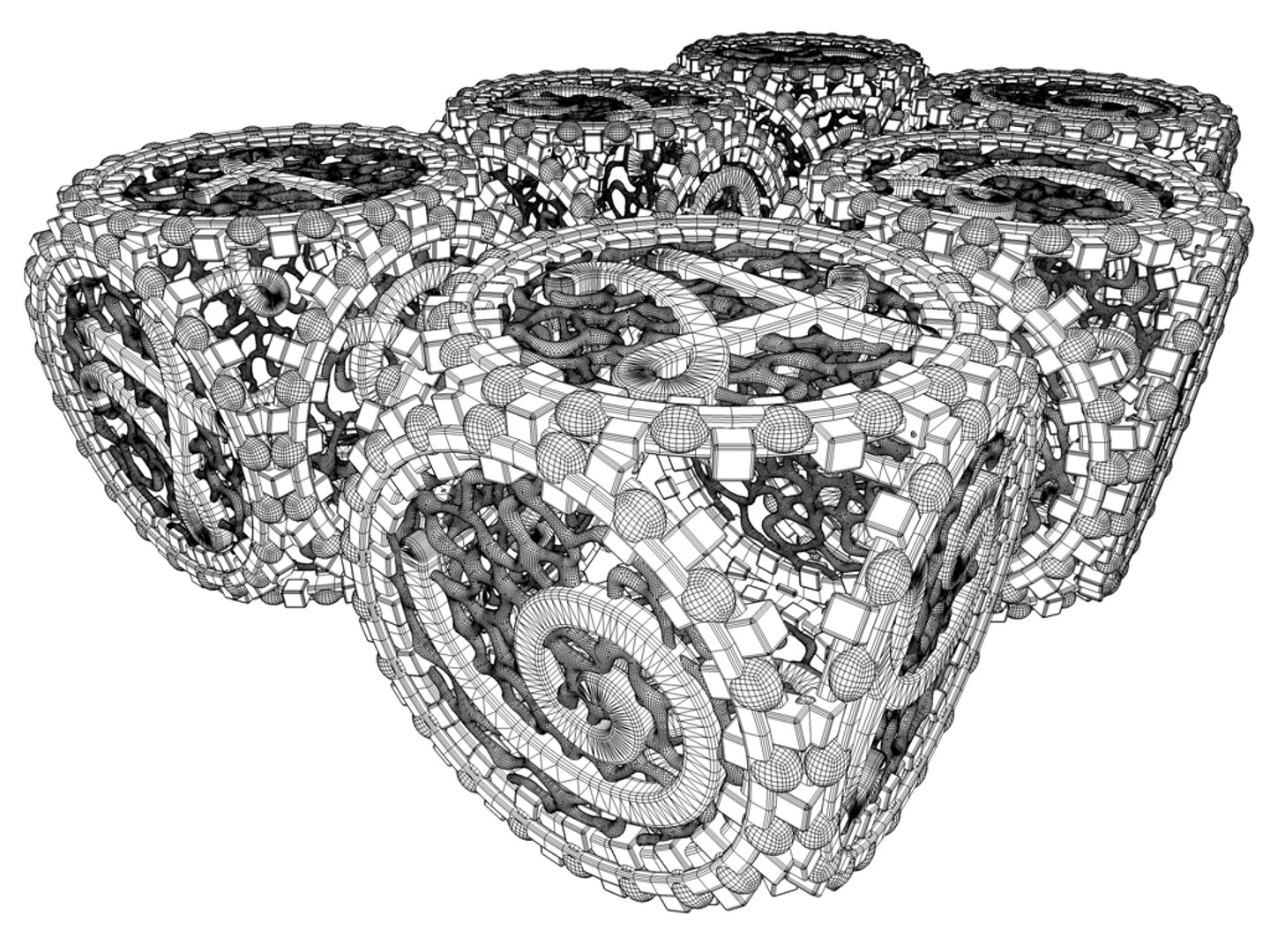 Filigree Dice Cube 3d C4d