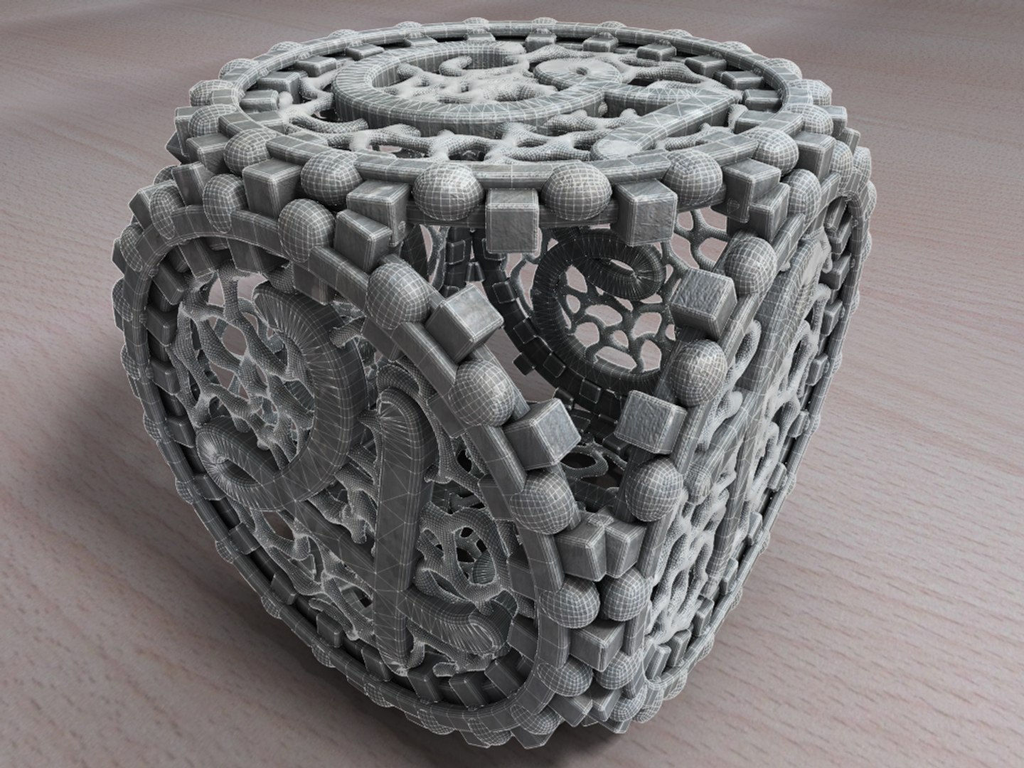 Filigree Dice Cube 3d C4d