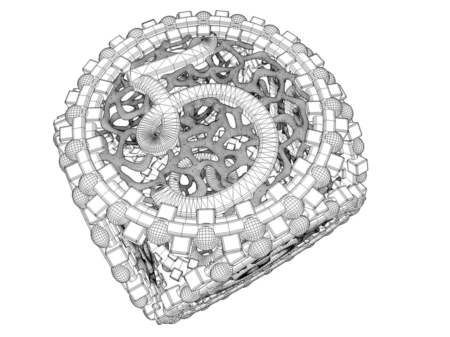Filigree Dice Cube 3d C4d