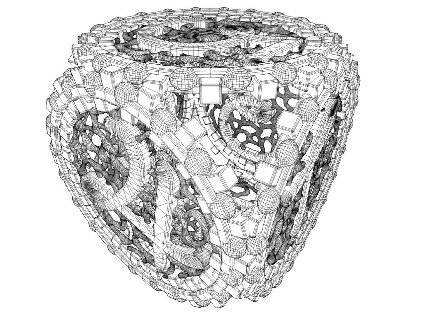 Filigree Dice Cube 3d C4d