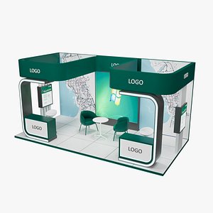 3D 6x3 exhibition booth model