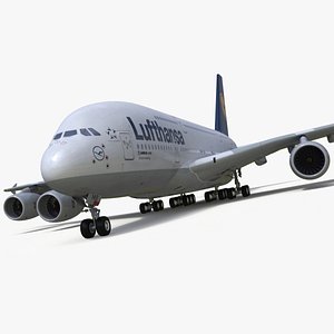 3D Lufthansa Airbus A380 model