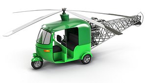 3D auto rickshaw helicopter model