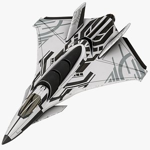 3D model Sci-Fi Futuristic Aircraft Interceptor PBR