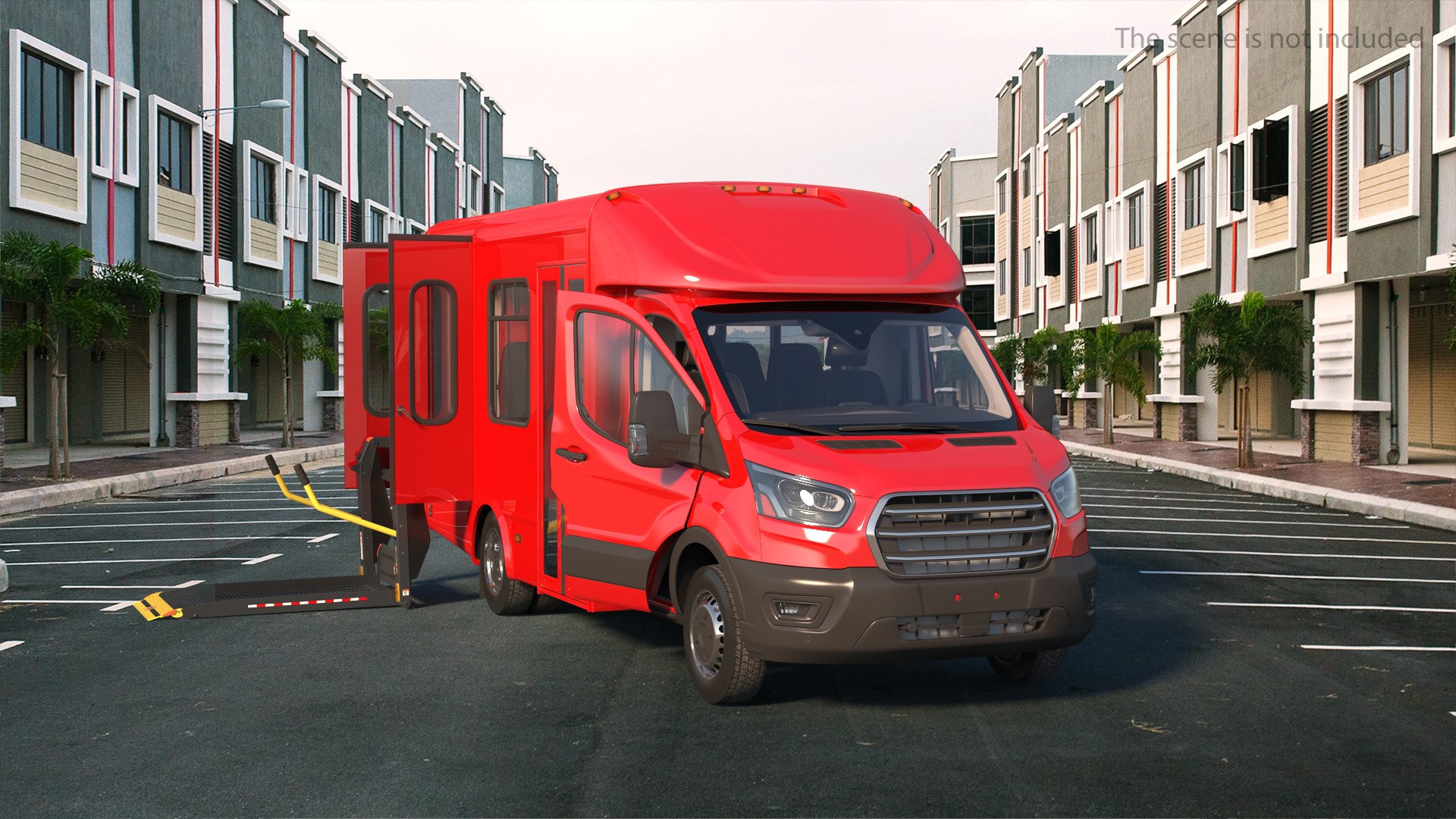 Passenger Shuttle Bus Rigged for Maya 3D model preview