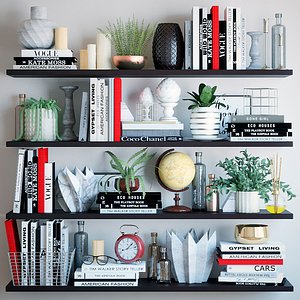 books shelves decor 3D
