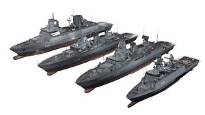 3D Modern German Navy game ready collection model