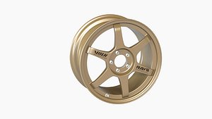 Car rim gold Mid poly