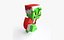 Grinch Minecraft - Mixamo Animateable - Vray-Arnold