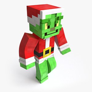 The Grinch Minecraft - Mixamo Animatable - Vray-Arnold 3D model