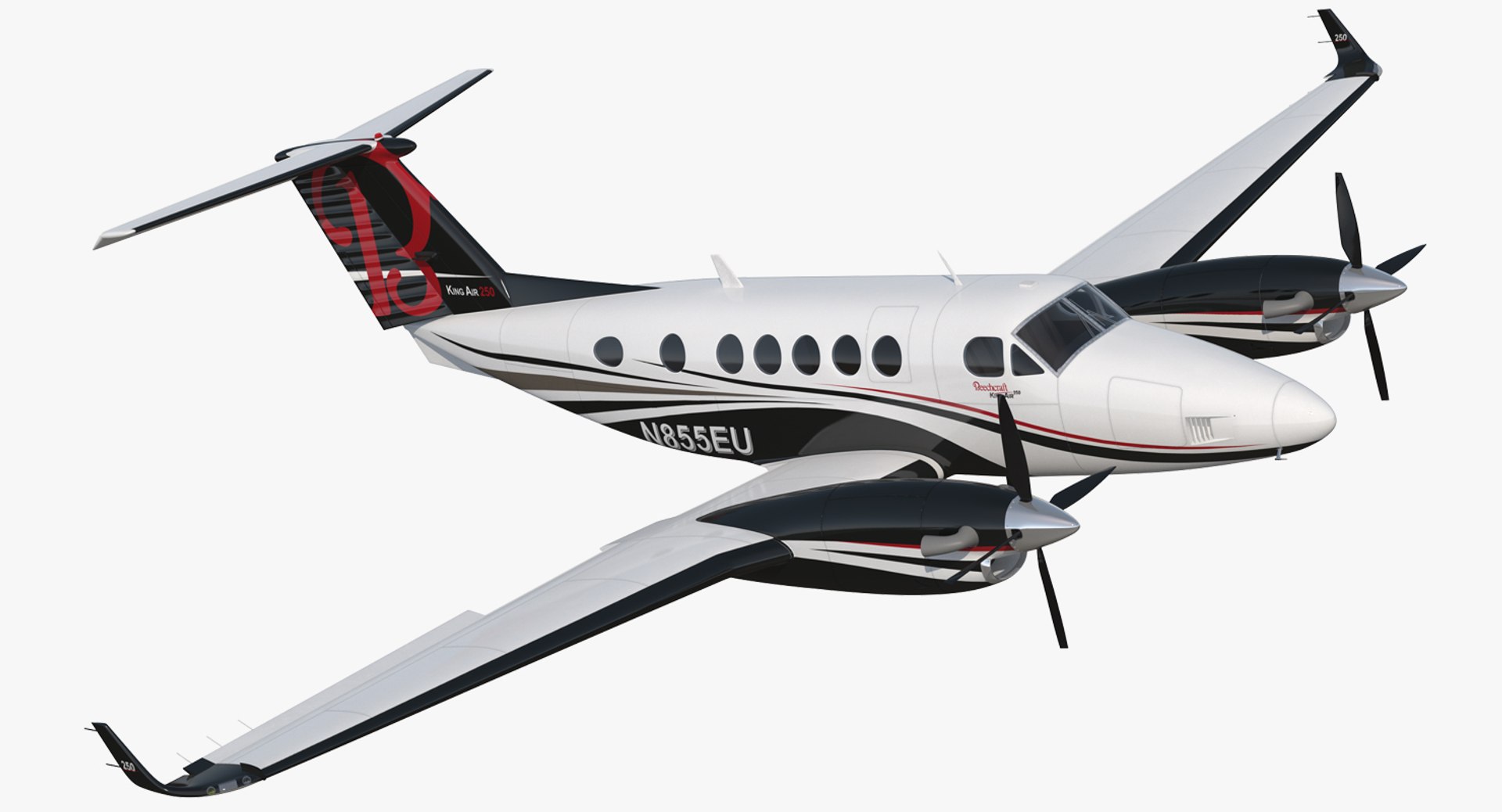 Beechcraft Super King Air 250 Rigged 3D Model preview