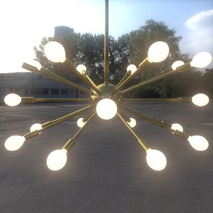 realistic sputnik chandelier 3ds