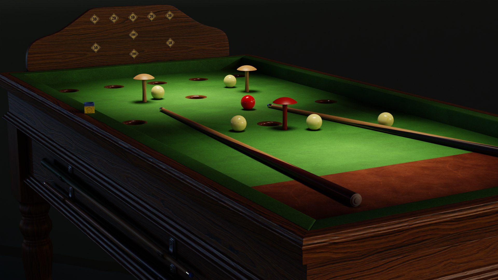 1930s Jelkes Bar Billiards Table 3D TurboSquid 1917873