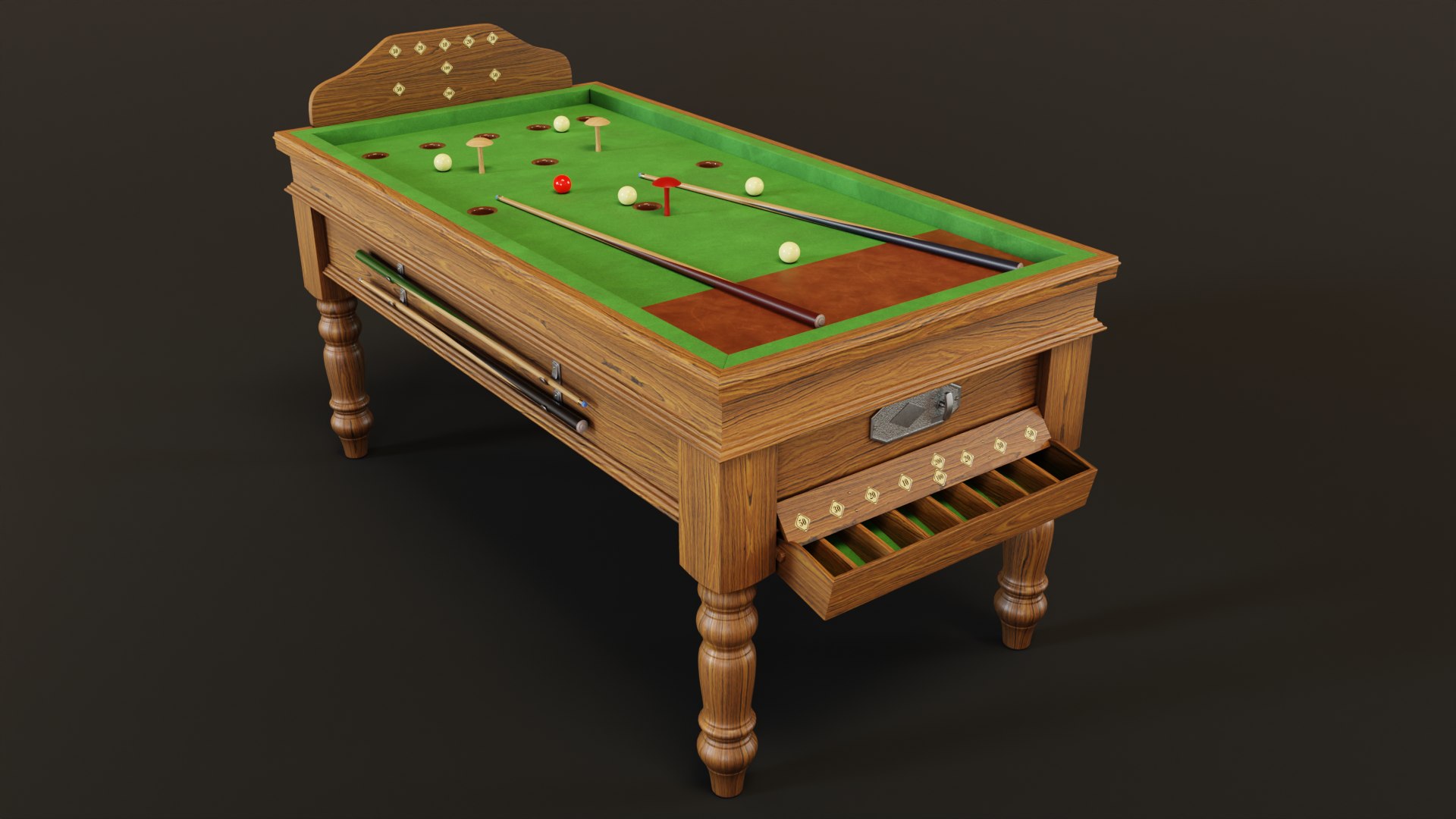 1930s Jelkes Bar Billiards Table 3D TurboSquid 1917873