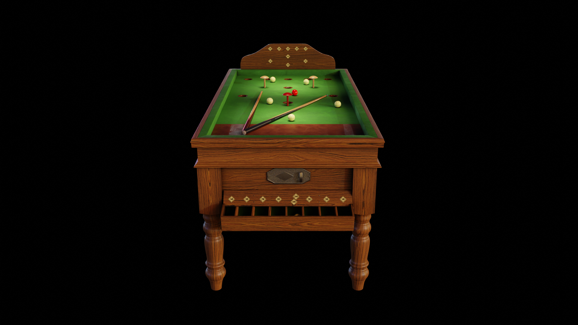 1930s Jelkes Bar Billiards Table 3D TurboSquid 1917873
