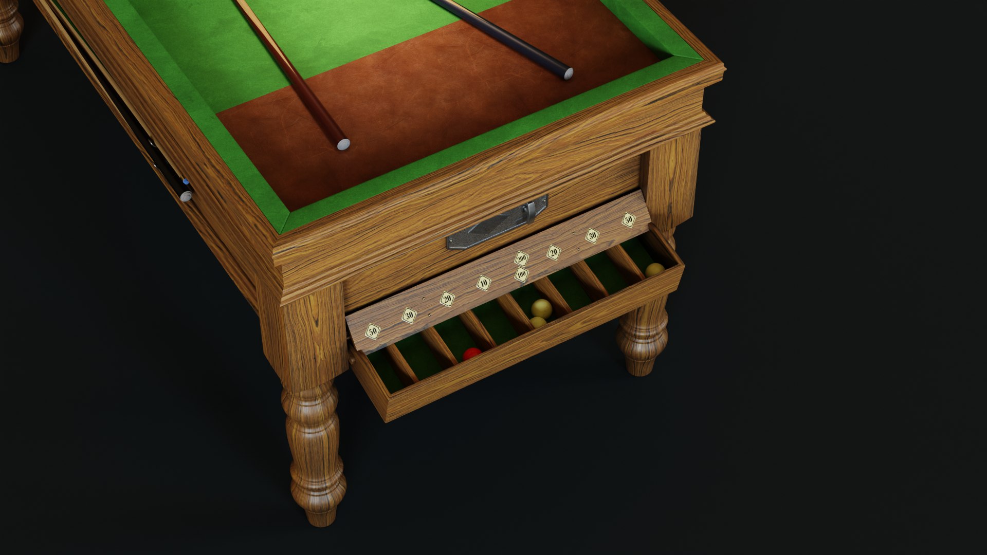 1930s Jelkes Bar Billiards Table 3D TurboSquid 1917873