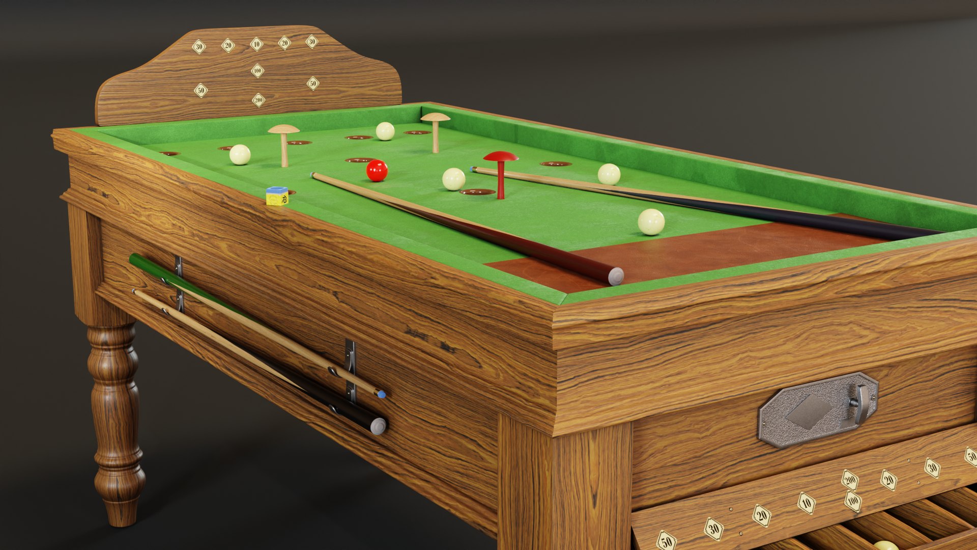1930s Jelkes Bar Billiards Table 3D TurboSquid 1917873