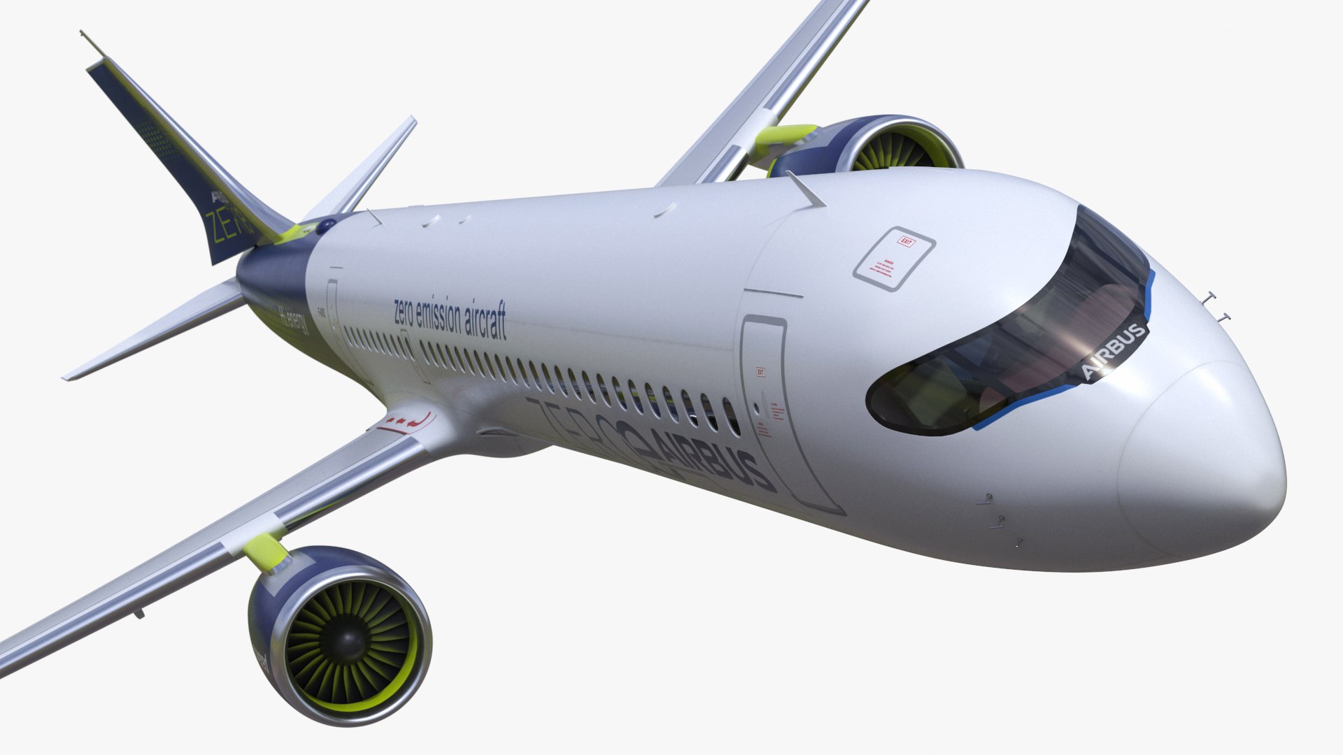 Airbus ZEROe Turbofan Rigged 3D model preview