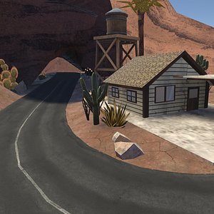 3D Desert Race Track - Stylized 3D Environment Optimized and Game Ready