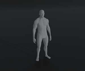 Male Body Base Mesh Animated and Rigged 3D Model 10k Polygons 3D model