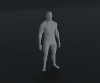 Male Body Base Mesh Animated and Rigged 3D Model 10k Polygons