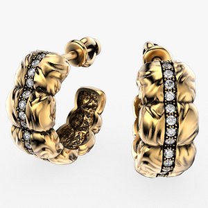 Diamond Down Jacket Earring stud E27 3D print model 3D