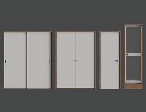 3D Low-Poly Japanese Room Door model