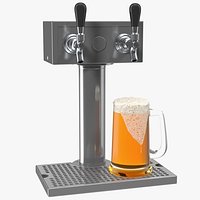 Beer Dispenser Kegerator Tower with Beer Mug