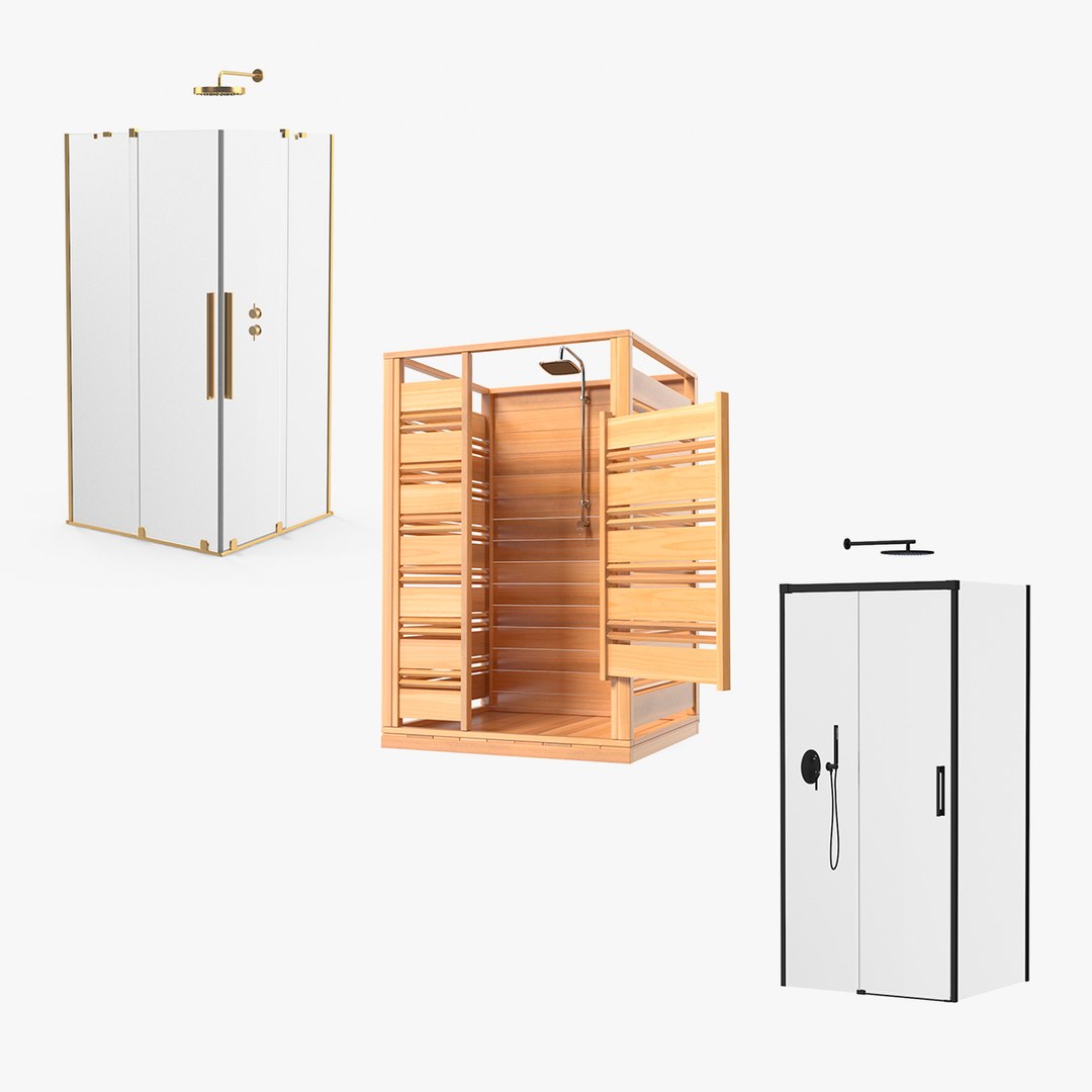 Shower Cabins Collection 3D model preview