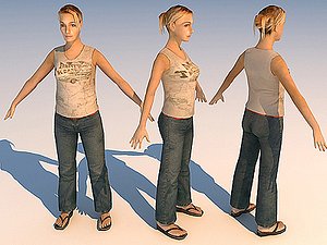 character casual girl 09 3d model