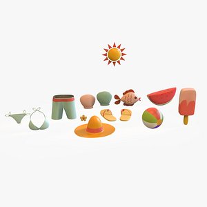Summer Collection v001 3D model 3D