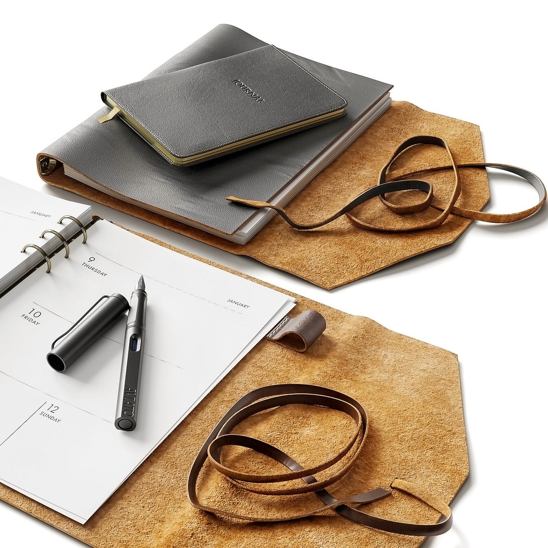 Leather planner 3D https://p.turbosquid.com/ts-thumb/K5/94eszD/mA/2/jpg/1669170834/1920x1080/fit_q87/b2abf1e4edca7cfc26785f0db8d229c2c1d28059/2.jpg