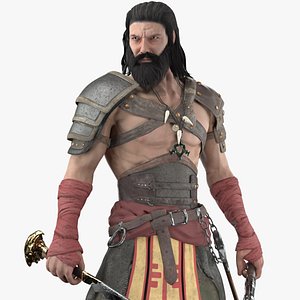 rigged pbr ancient warrior 3D model