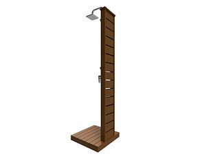 3D Outdoor shower wood model