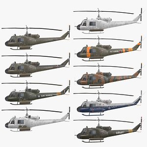 UH-1B UH-1C Helicopter Collection 3D model